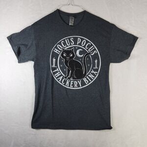 Hocus Pocus Thackery Binx Black Cat Graphic Gildan T Shirt Men‎ Medium
